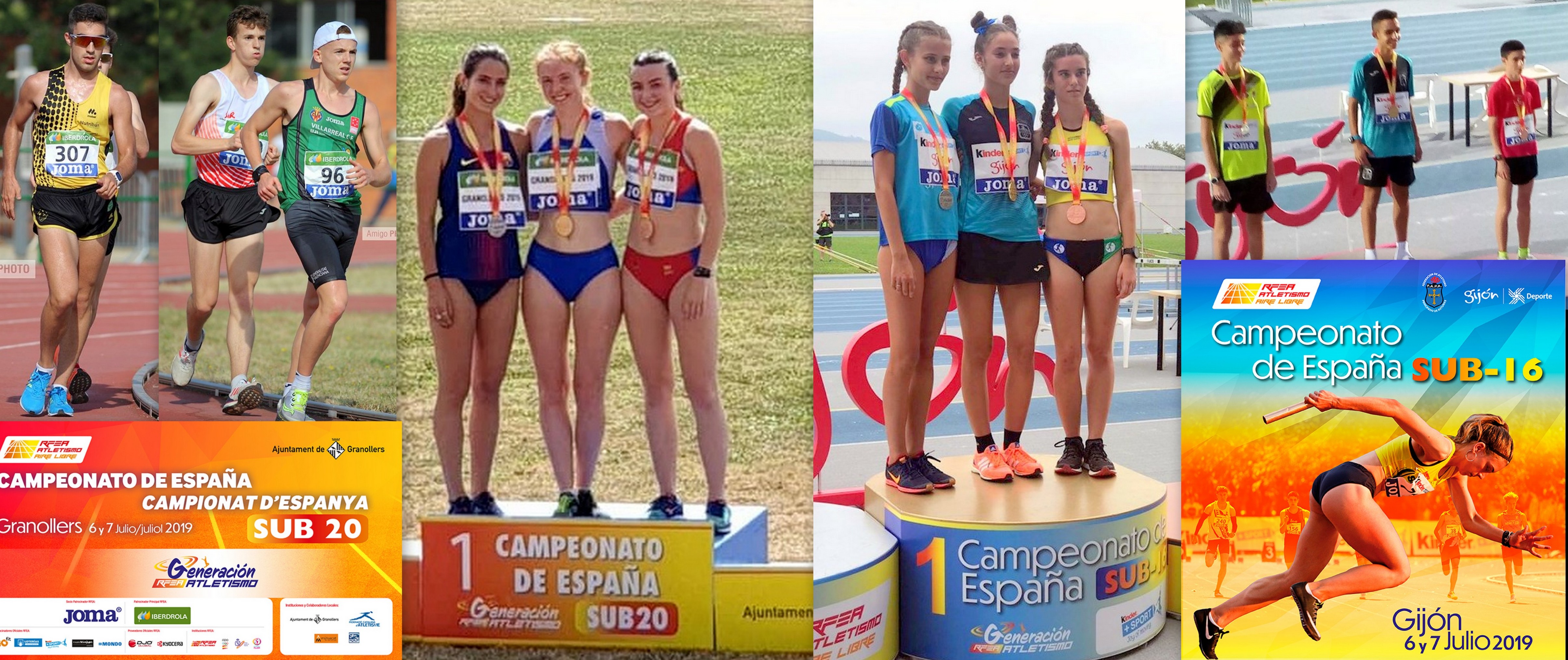 Eloy Hornero, Mireia Urrutia, Pablo Rodríguez e Isabel García, Campeones de España Sub20 y Sub16